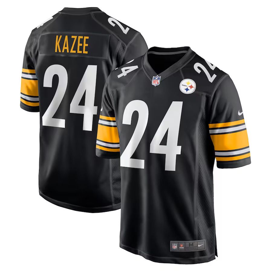 Men Pittsburgh Steelers #24 Damontae Kazee Nike Black Game Player NFL Jersey